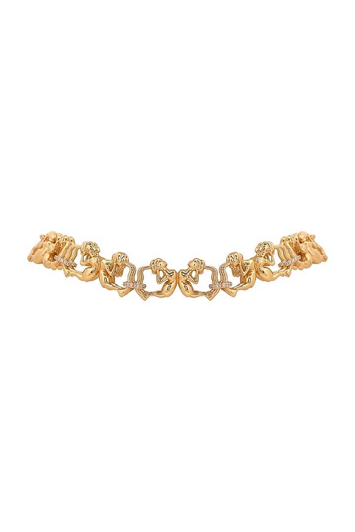 Gold Finish 3D Figurine Links Necklace by Opalina at Pernia's Pop Up Shop