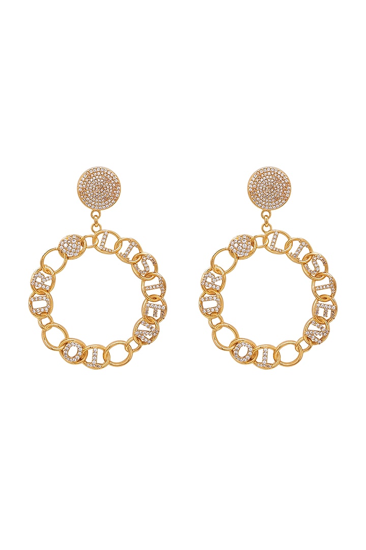 Gold Finish Zircons & Crystal Earrings by Opalina at Pernia's Pop Up Shop