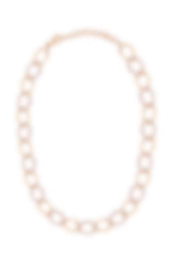 Gold Finish Zircons & 3d Links Necklace by Opalina at Pernia's Pop Up Shop