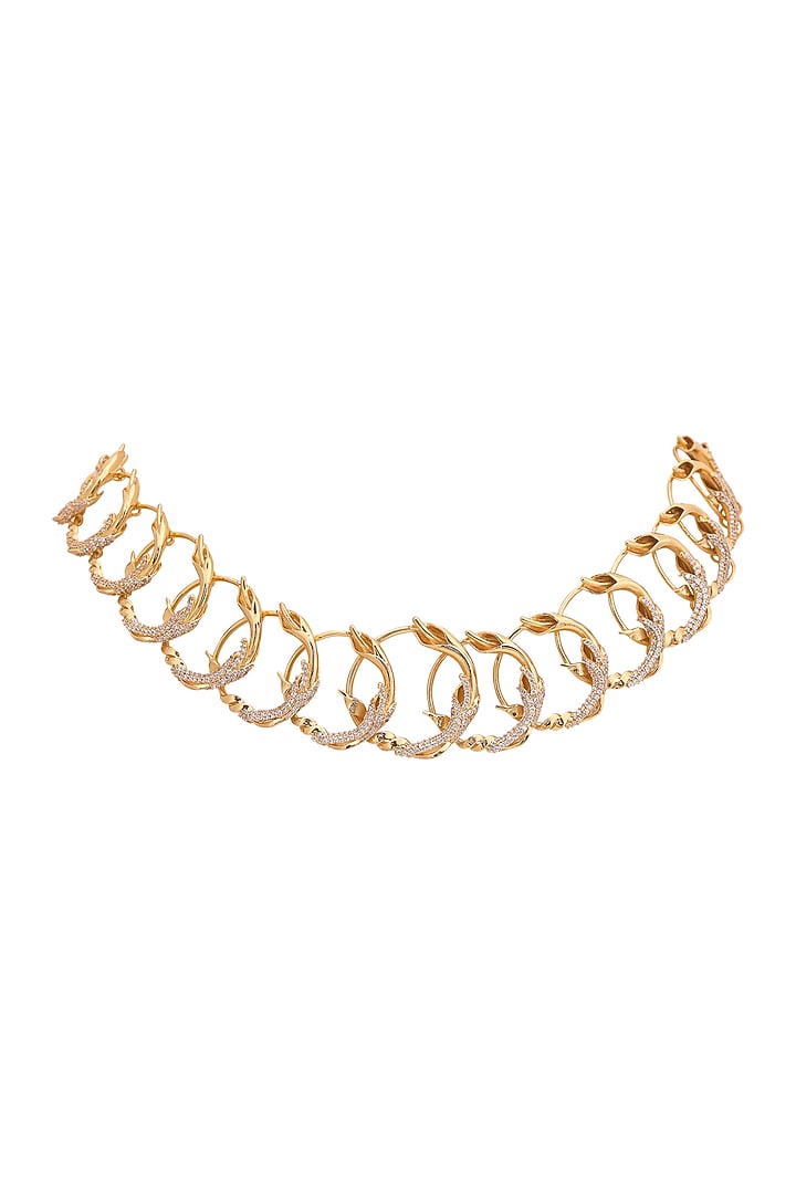 Gold Finish Floral Vines Necklace by Opalina at Pernia's Pop Up Shop