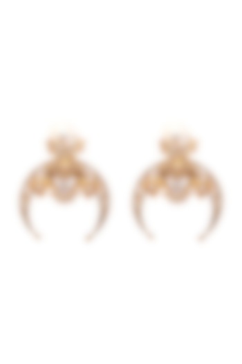 Gold Plated Swarovski Dangler Earrings by Opalina