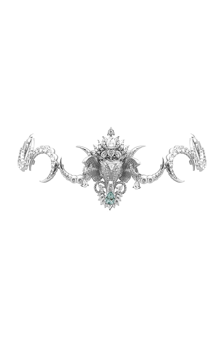 White Plated Swarovski Necklace by Opalina at Pernia's Pop Up Shop