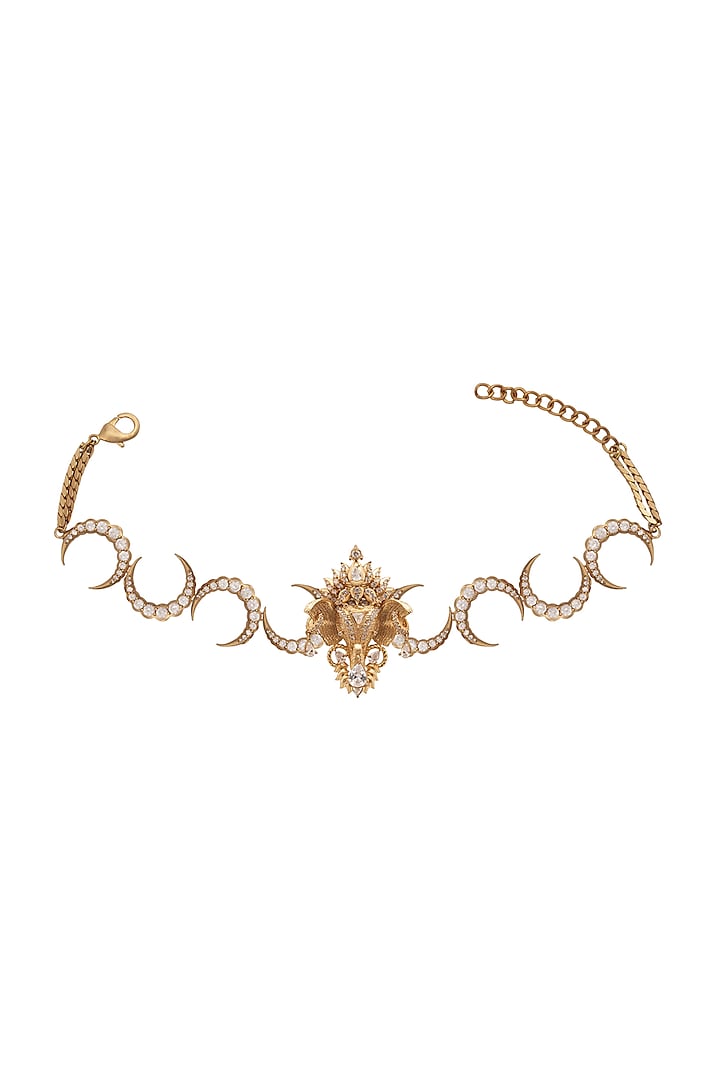 Gold Plated Swarovski Necklace by Opalina