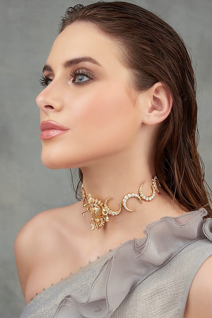 Gold Plated Swarovski Necklace by Opalina at Pernia's Pop Up Shop