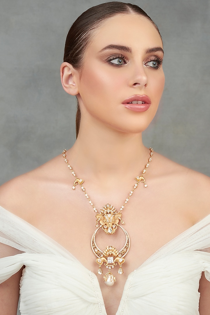 Gold Plated Motifs & Swarovski Necklace by Opalina at Pernia's Pop Up Shop