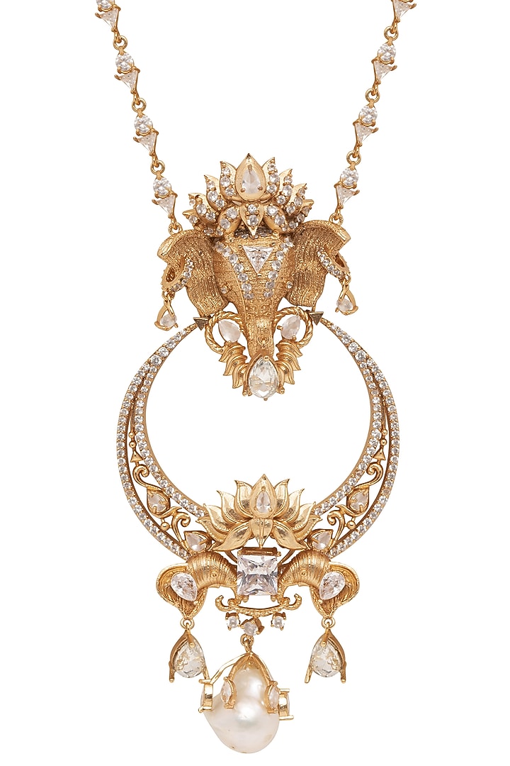 Gold Plated Motifs & Swarovski Necklace by Opalina at Pernia's Pop Up Shop