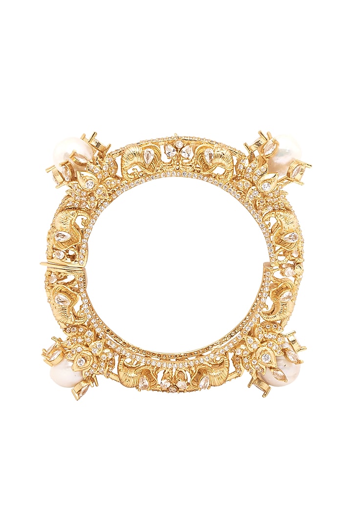 Gold Plated Swarovski Bangles (Set Of 2) by Opalina at Pernia's Pop Up Shop