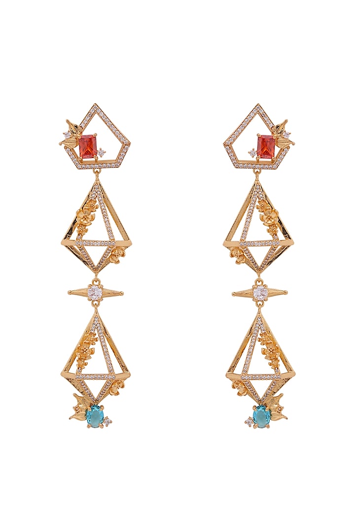 Gold Plated Handcrafted Dangler Earrings by Opalina