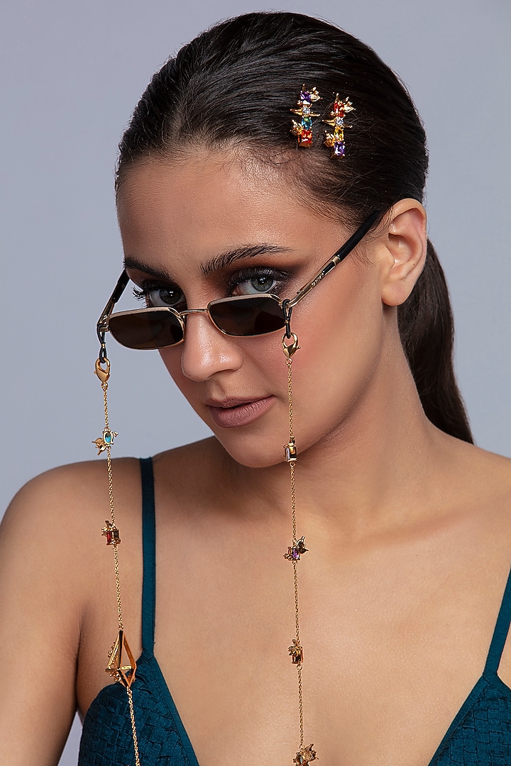 Gold Plated Crystal Hair Clips by Opalina at Pernia's Pop Up Shop