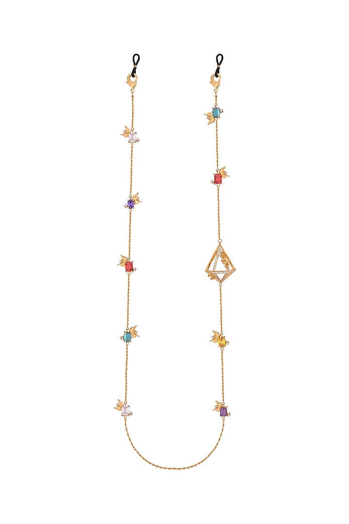 Gold Plated Crystal Handcrafted Mask Chain by Opalina at Pernia's Pop Up Shop