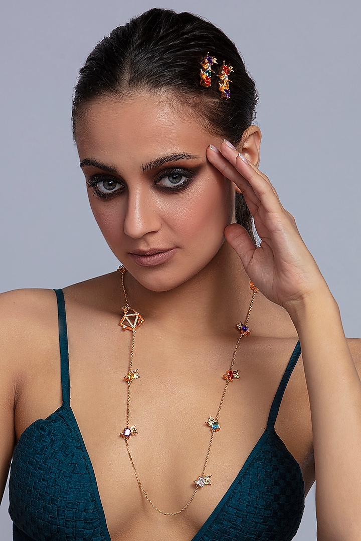 Gold Plated Crystal Handcrafted Mask Chain by Opalina at Pernia's Pop Up Shop