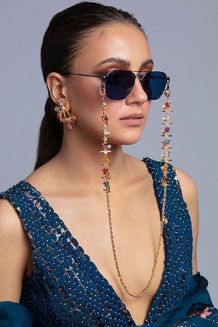 Gold Finish Crystal Handcrafted Necklace by Opalina at Pernia's Pop Up Shop