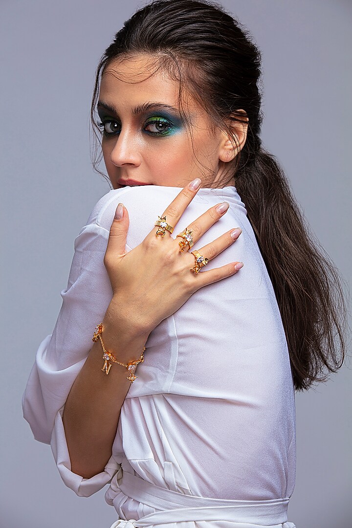 Gold Finish Zircon Ring by Opalina at Pernia's Pop Up Shop