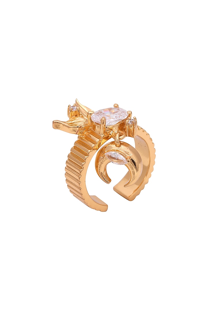 Gold Finish Zircon Ring by Opalina at Pernia's Pop Up Shop