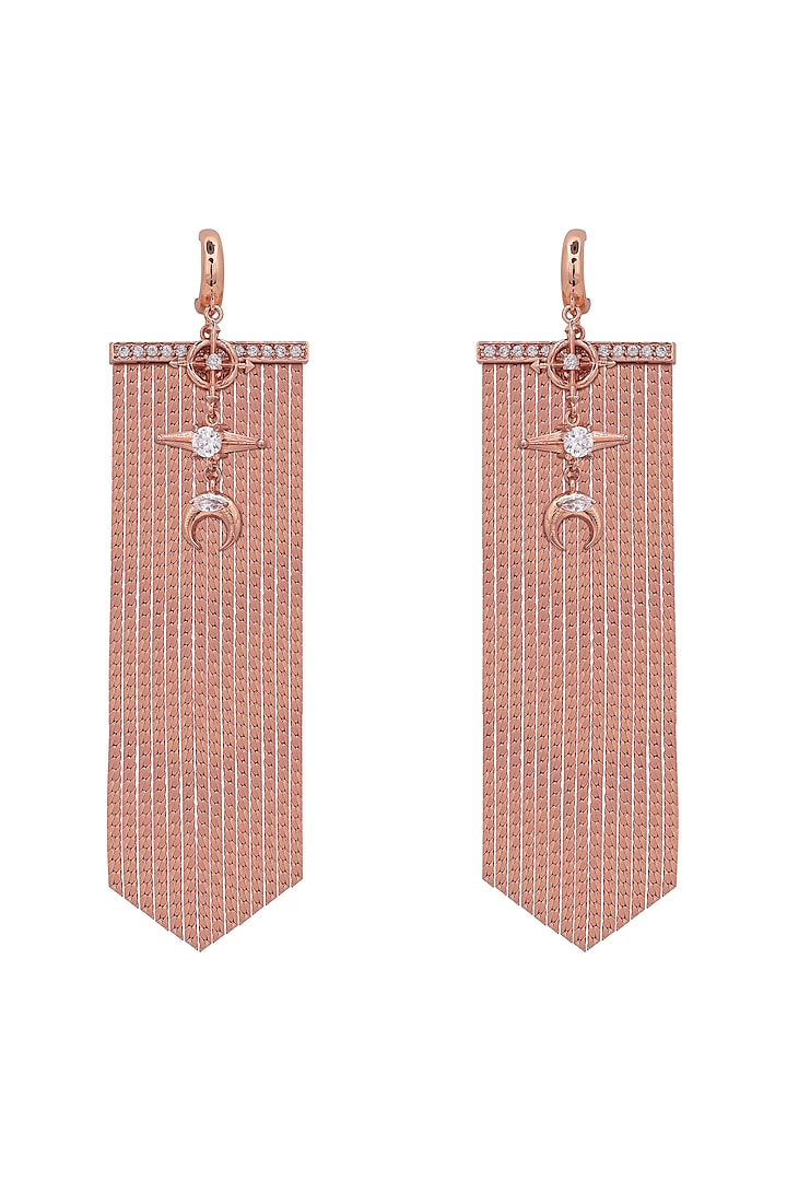 Rose Gold Finish Handcrafted Earrings by Opalina