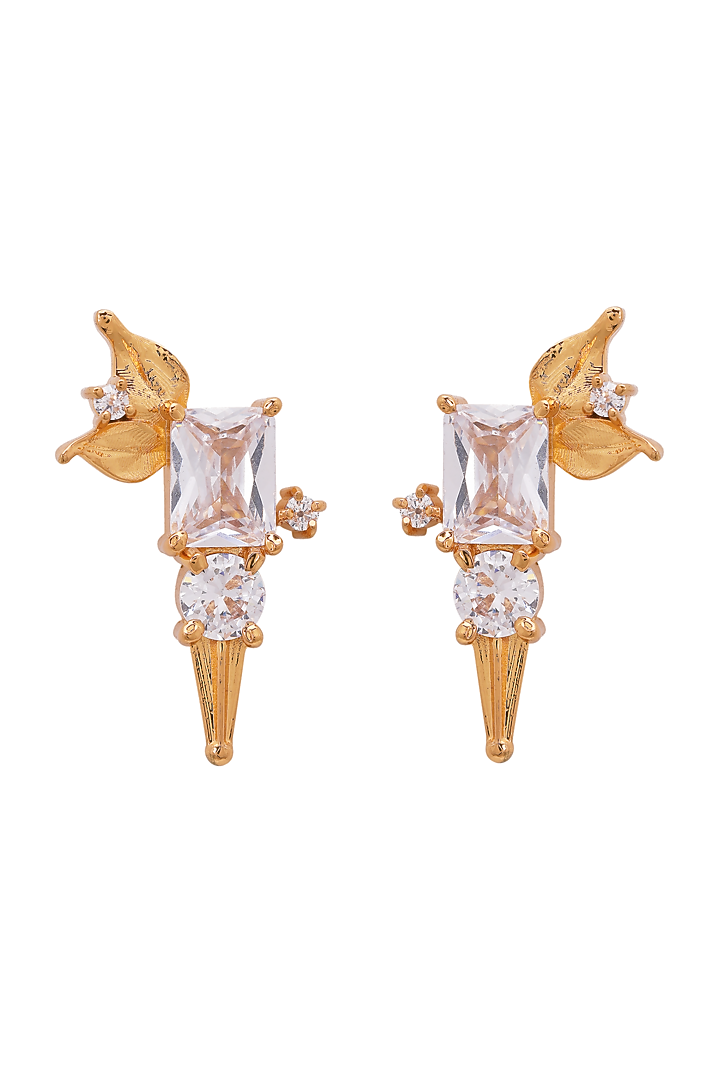 Gold Finish Handcrafted Detachable Earrings by Opalina at Pernia's Pop Up Shop