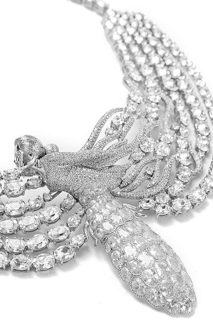 Silver Plated Swarovski Necklace In Sterling Silver by Opalina at Pernia's Pop Up Shop