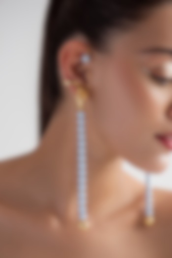 Gold Plated Blue Swarovski Pearl Horse Face Ear Cuff In Sterling Silver by Opalina at Pernia's Pop Up Shop