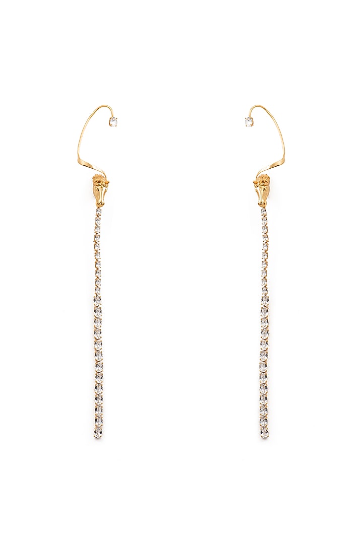 Gold Plated Swarovski Stone Horse Face Ear Cuff In Sterling Silver by Opalina at Pernia's Pop Up Shop