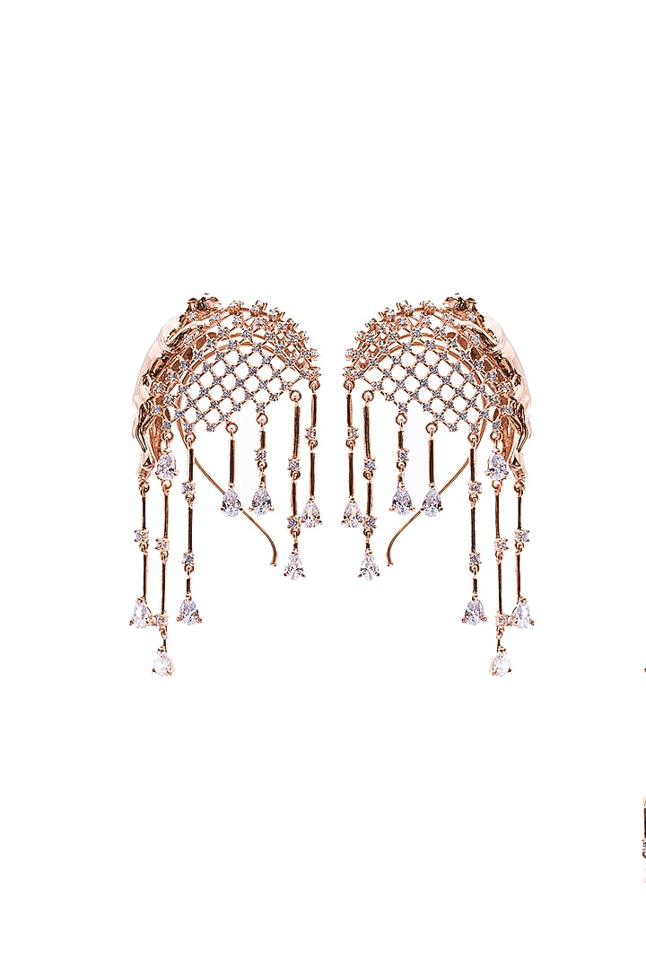 Rose Gold Finish Swarovski Earcuffs In Sterling Silver by Opalina at Pernia's Pop Up Shop