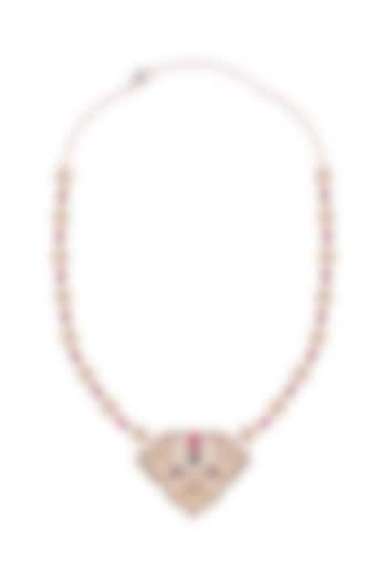 Rose Gold Plated Sapphire & Ruby Red Gemstone Necklace by Opalina at Pernia's Pop Up Shop