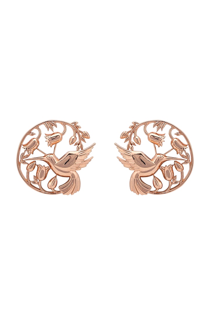 Rose Gold Plated Handcrafted Earrings by Opalina