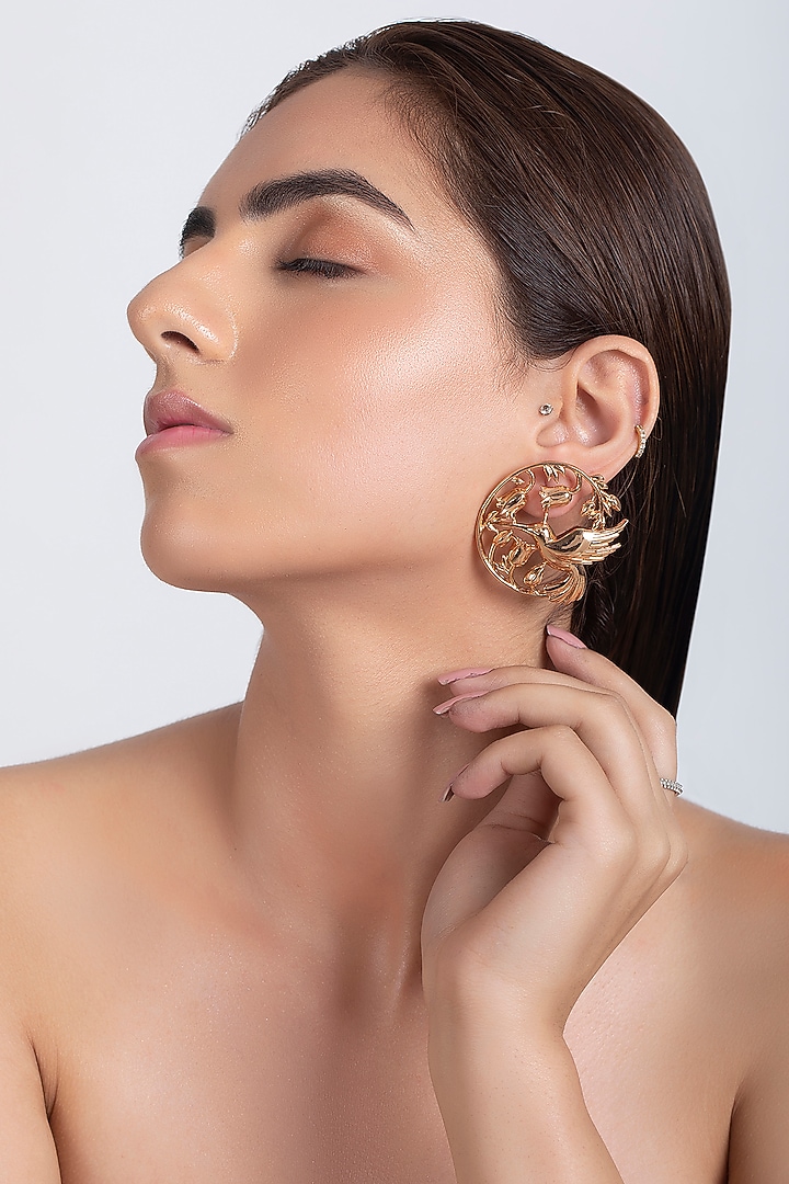 Rose Gold Plated Handcrafted Earrings by Opalina at Pernia's Pop Up Shop