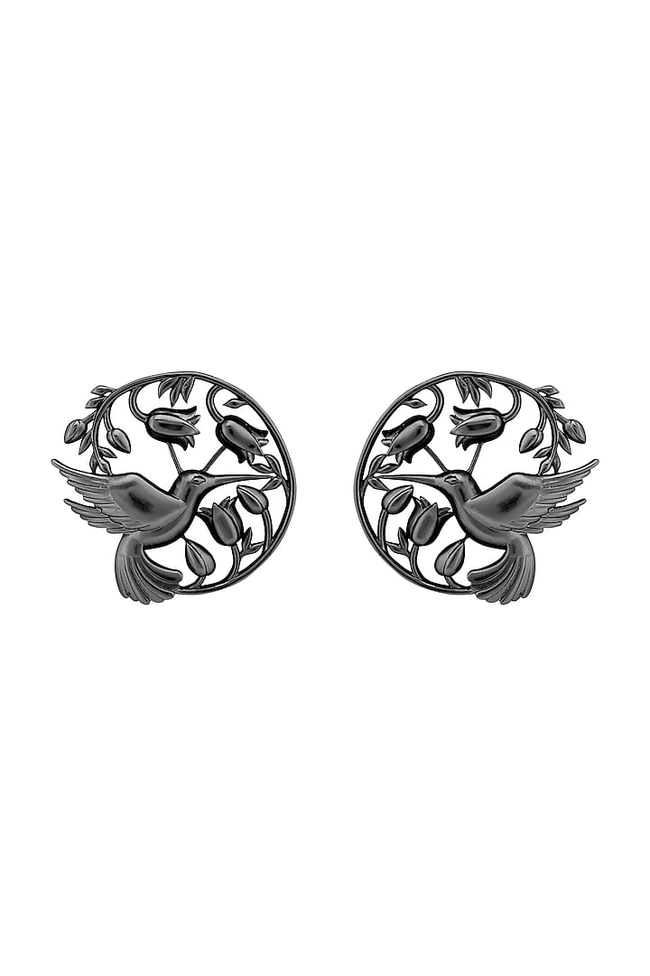Gunmetal Finish Handcrafted Earrings by Opalina