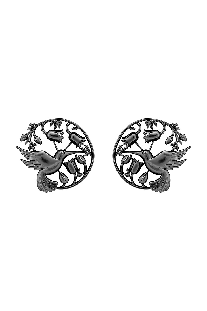 Gunmetal Finish Handcrafted Earrings by Opalina at Pernia's Pop Up Shop