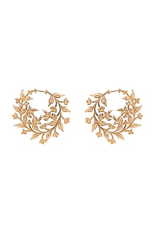 Gold Plated Sculpture Earrings by Opalina-JEWELLERY ON DISCOUNT