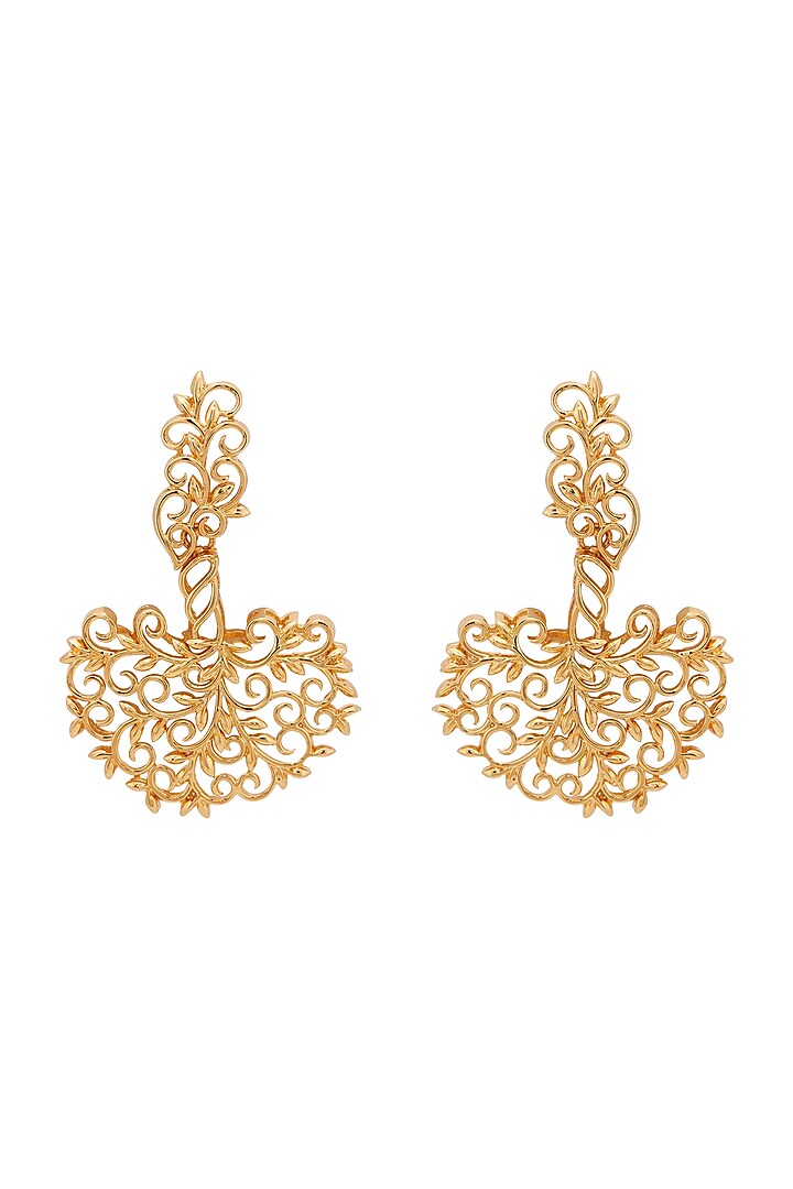 Gold Plated Long Earrings by Opalina