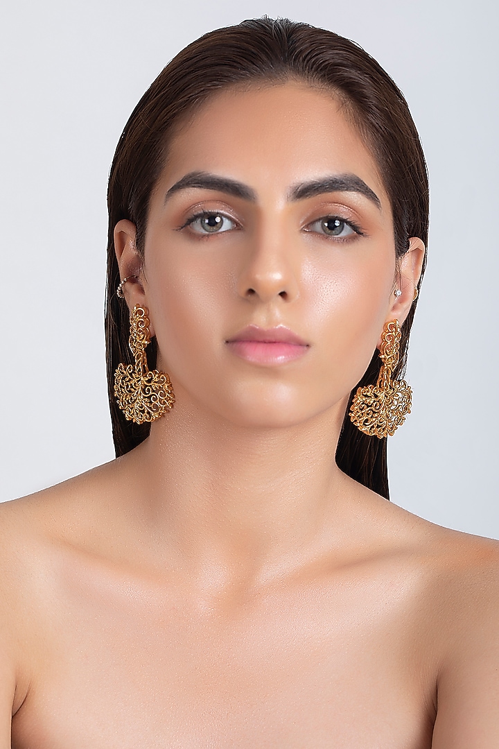 Gold Plated Long Earrings by Opalina at Pernia's Pop Up Shop