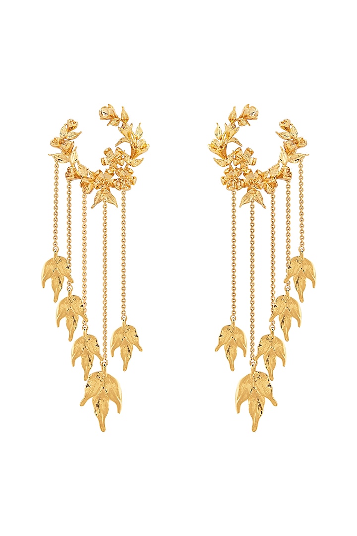 Gold Plated Handcrafted Wreath Earrings by Opalina