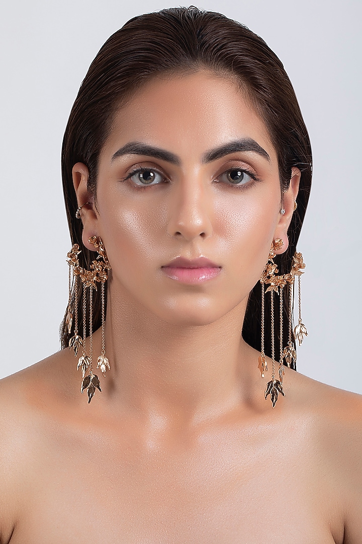 Rose Gold Plated Handcrafted Wreath Earrings by Opalina at Pernia's Pop Up Shop