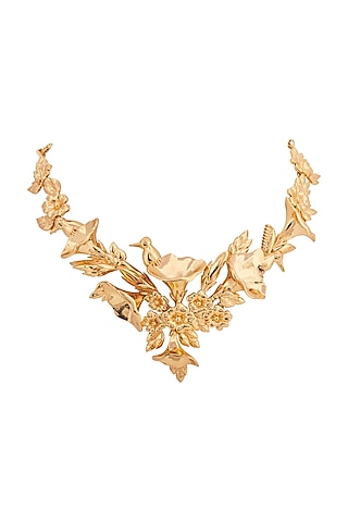 Gold Plated Handcrafted Necklace by Opalina