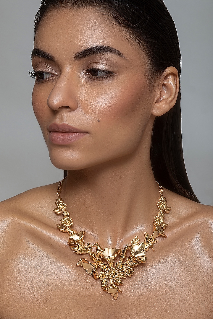 Gold Plated Handcrafted Necklace by Opalina at Pernia's Pop Up Shop