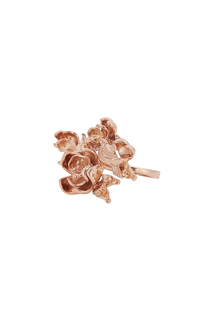 Rose Gold Plated Floral Ring by Opalina
