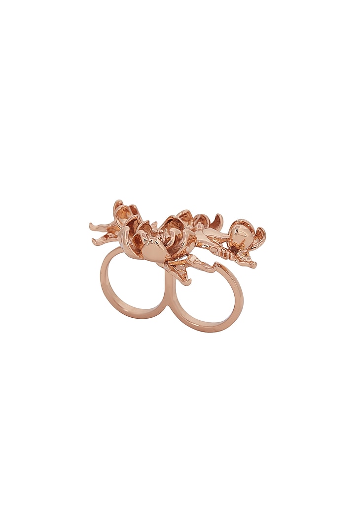 Rose Gold Plated Floral Ring by Opalina at Pernia's Pop Up Shop
