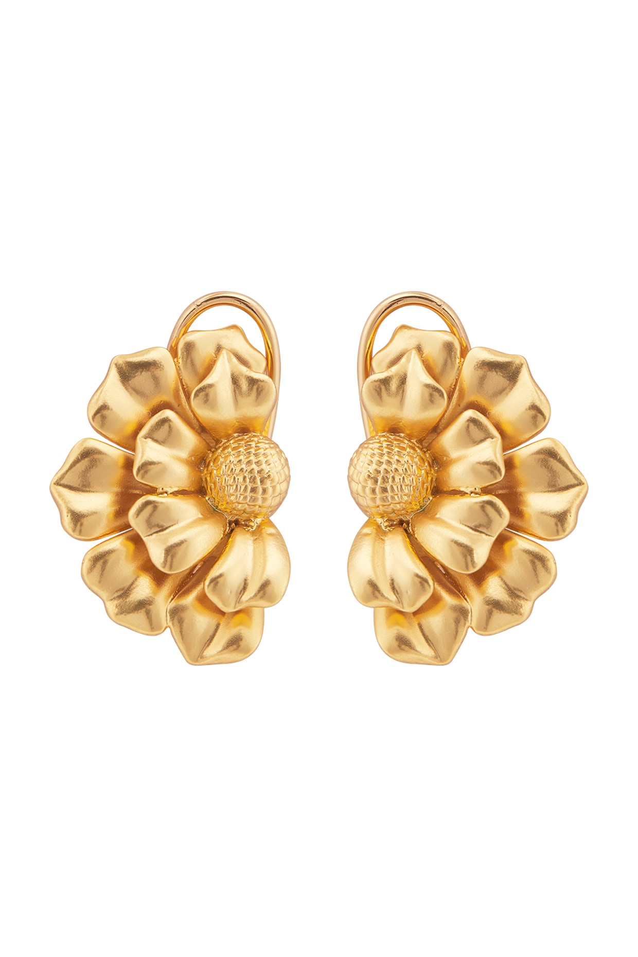 Matte Gold Hoop Earrings with Oval Hoop Dangle 203u – The Jewelry Junkie