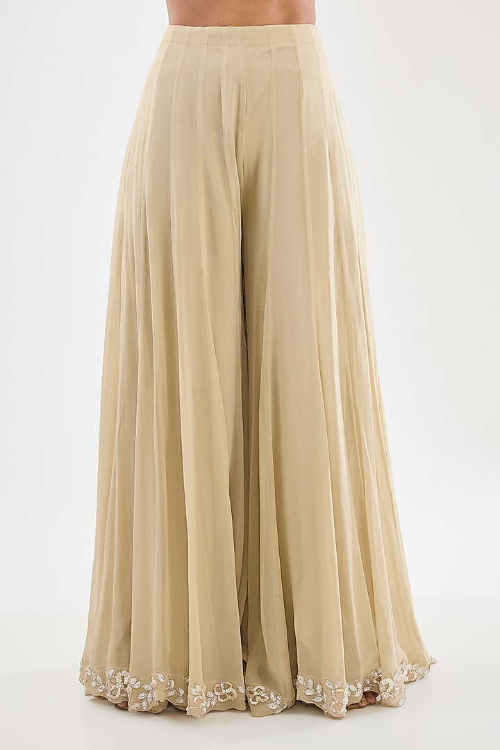 Ivory Georgette Wedding Sharara Set by OPUS ATELIER at Pernia's Pop Up Shop