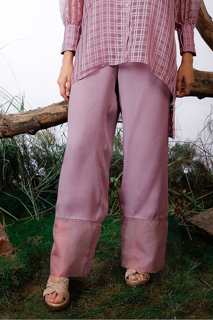 Mauve Organza & Satin Co-Ord Set by Omana by Ranjana Bothra at Pernia's Pop Up Shop