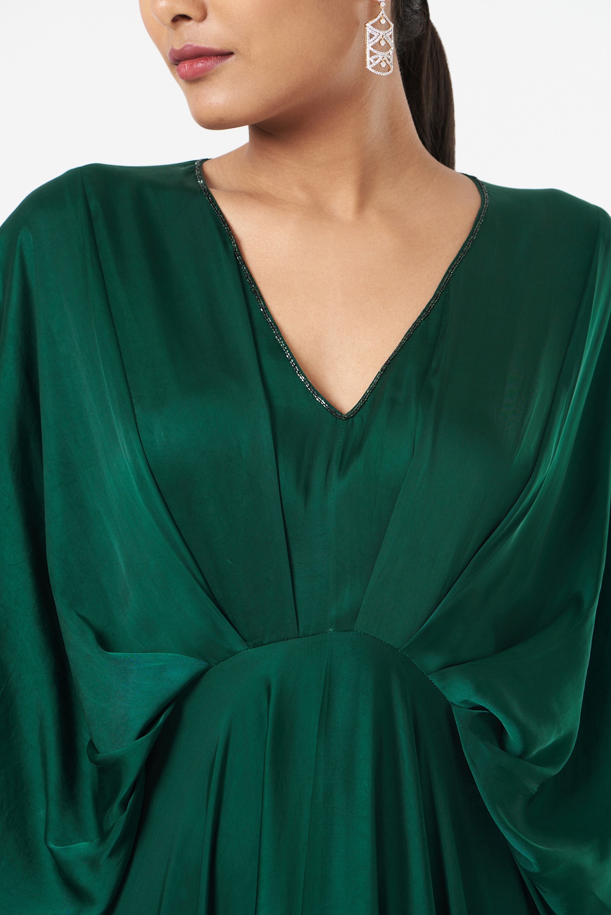 sachin and babi light blue dress Emerald Green Satin Silk Gown by Omana by Ranjana Bothra at Pernia's Pop Up  Shop 2026