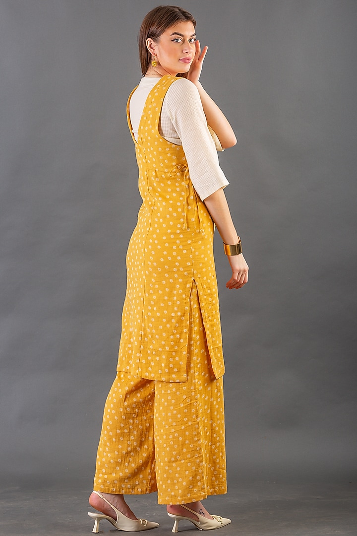 Mustard Cotton Slim Pant Set by ORCR at Pernia's Pop Up Shop