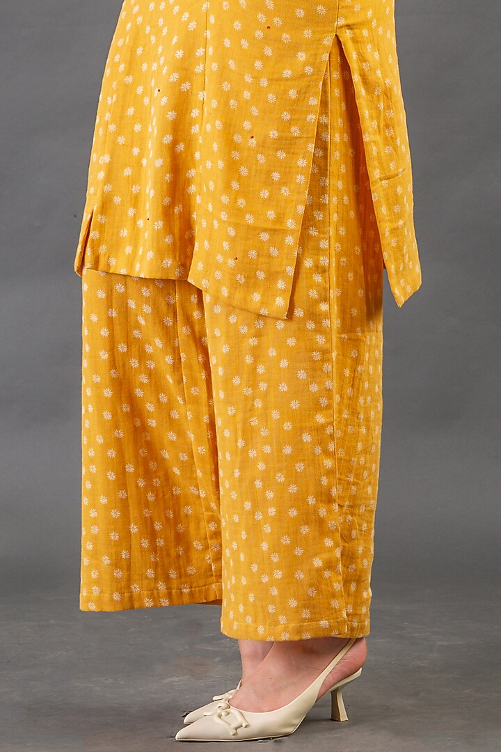 Mustard Cotton Slim Pant Set by ORCR at Pernia's Pop Up Shop