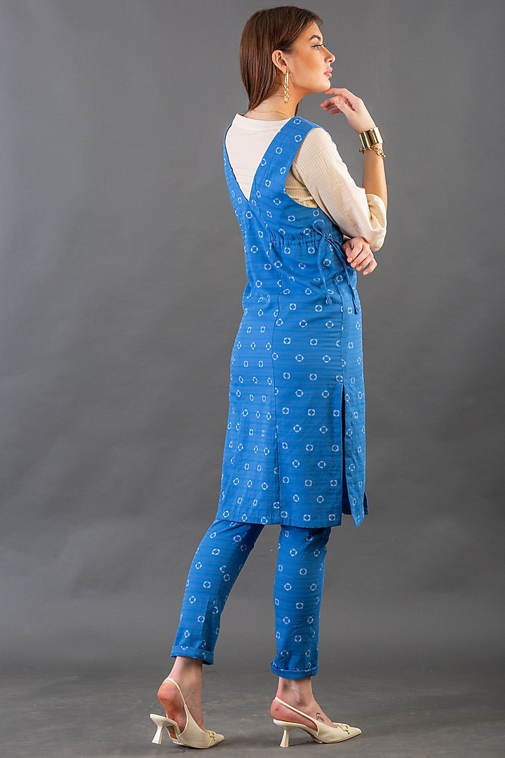 Cobalt Blue Cotton Slim Pant Set by ORCR at Pernia's Pop Up Shop