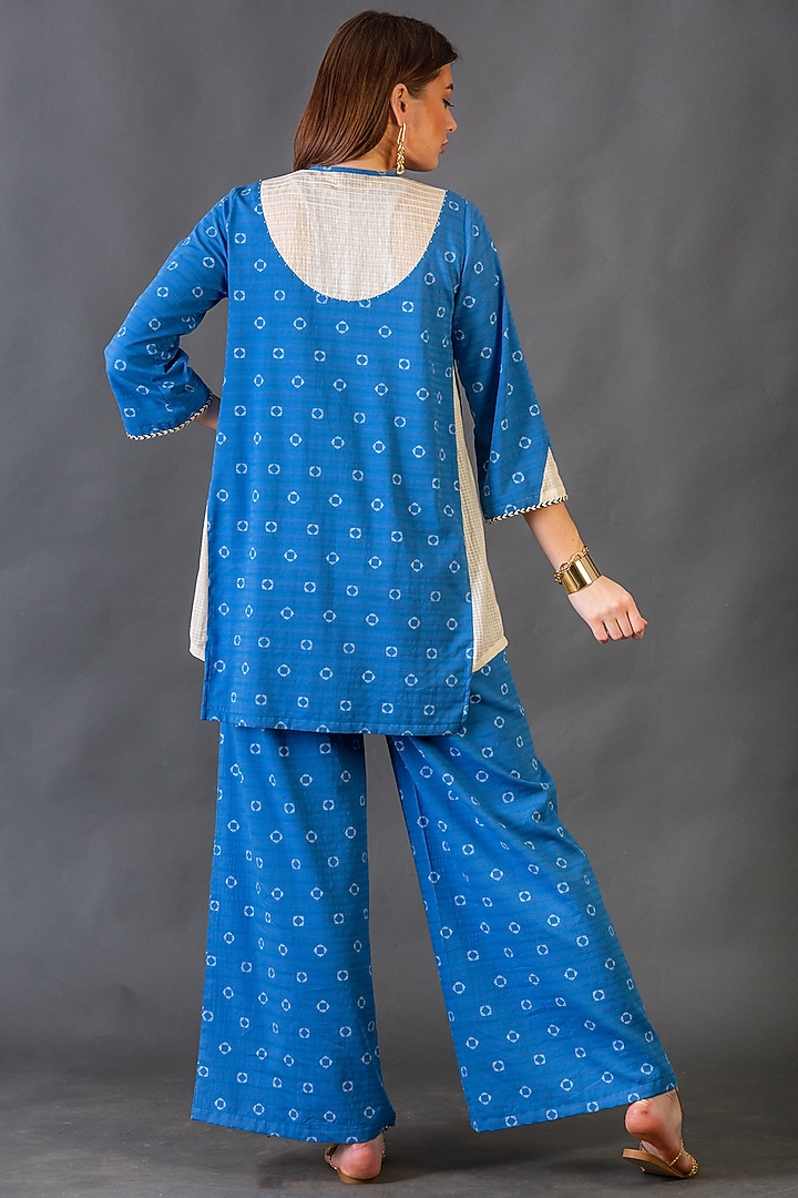 Cobalt Blue Cotton Jacket Set by ORCR at Pernia's Pop Up Shop