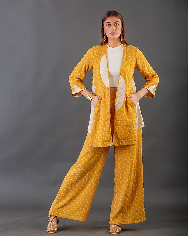 Mustard Cotton Jacket Set by ORCR