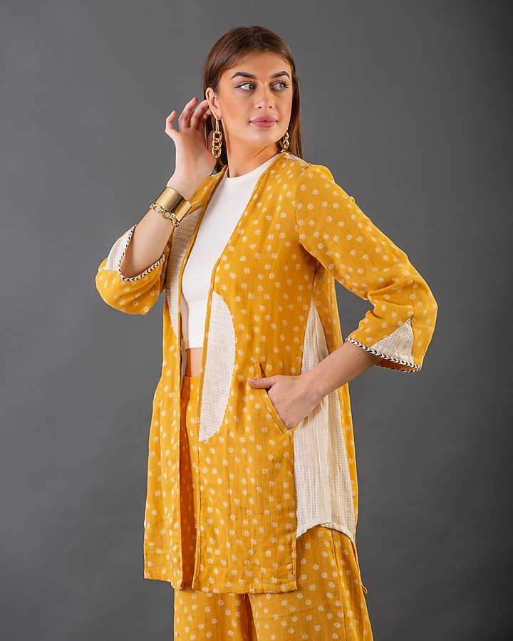 Mustard Cotton Jacket Set by ORCR at Pernia's Pop Up Shop