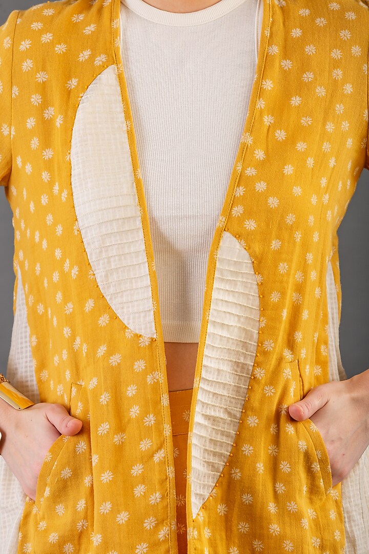 Mustard Cotton Jacket Set by ORCR at Pernia's Pop Up Shop