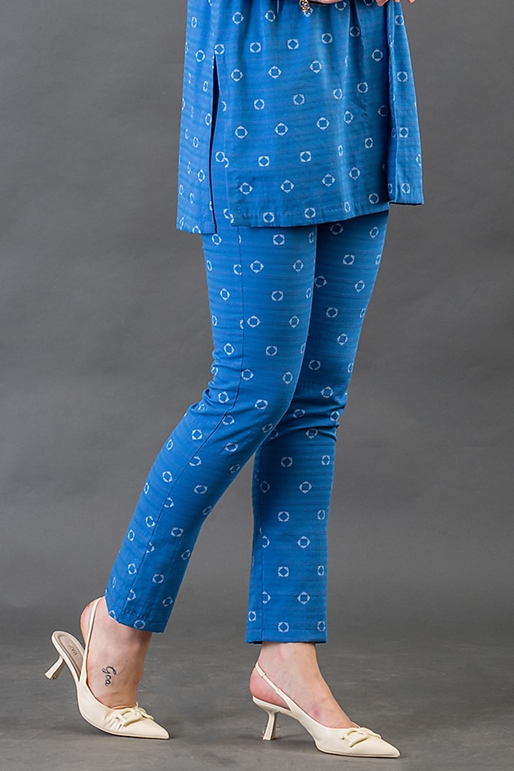 Cobalt Blue Cotton Front-Open Jacket Set by ORCR at Pernia's Pop Up Shop